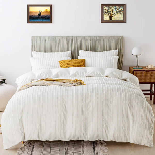 Housse de Couette Texturée Vert Sauge Gaven – Enligne ta déco